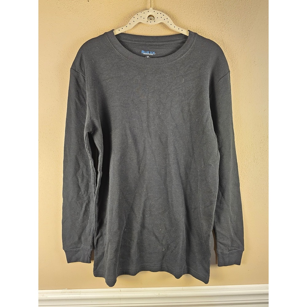 Blue Ice Mens Black Thermal Long Sleeve Shirt Medium